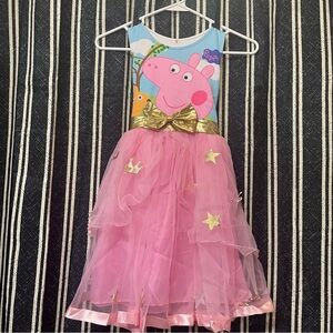 Peppa Pig Blue and Pink Dress with Gold Accents